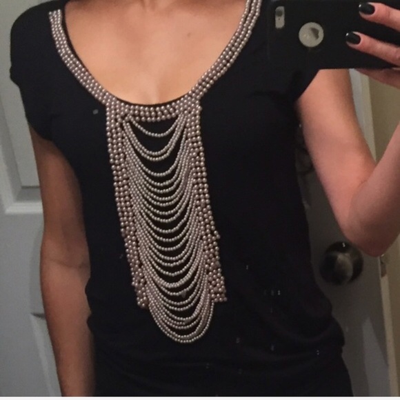 AKIRA Tops - Akita beaded blouse